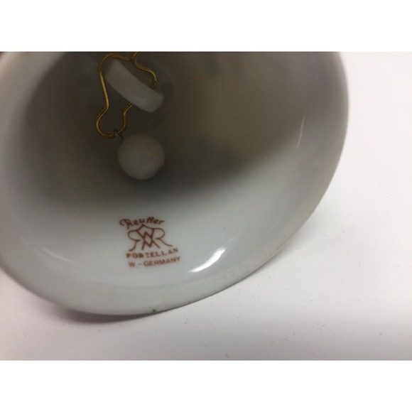Reutter Porzellan Porcelain Bell White Floral Design Made in West Germany - Picture 5 of 5